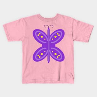 Bold and Bright Purple Butterfly Kids T-Shirt